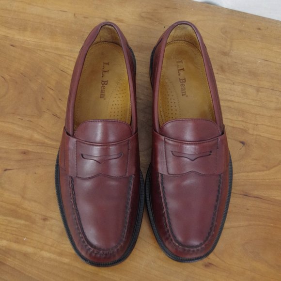 Men's LL Bean Cordovan Colored Leather Penny Loafers Size 10.5D - Picture 9 of 10